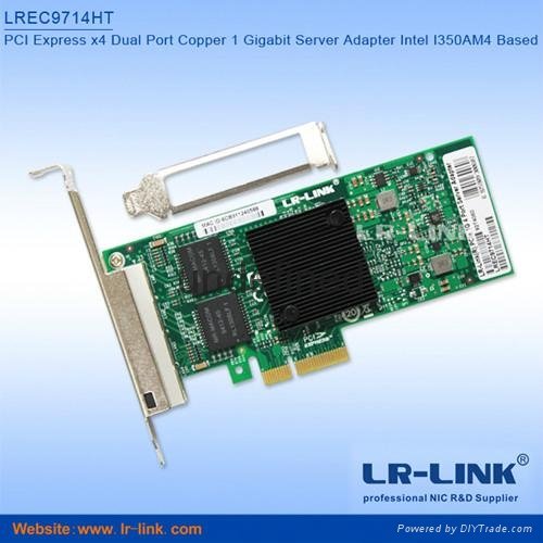 PCI Express x4 4*RJ45 10/100/1000Mpbs I350-T4 Network Card