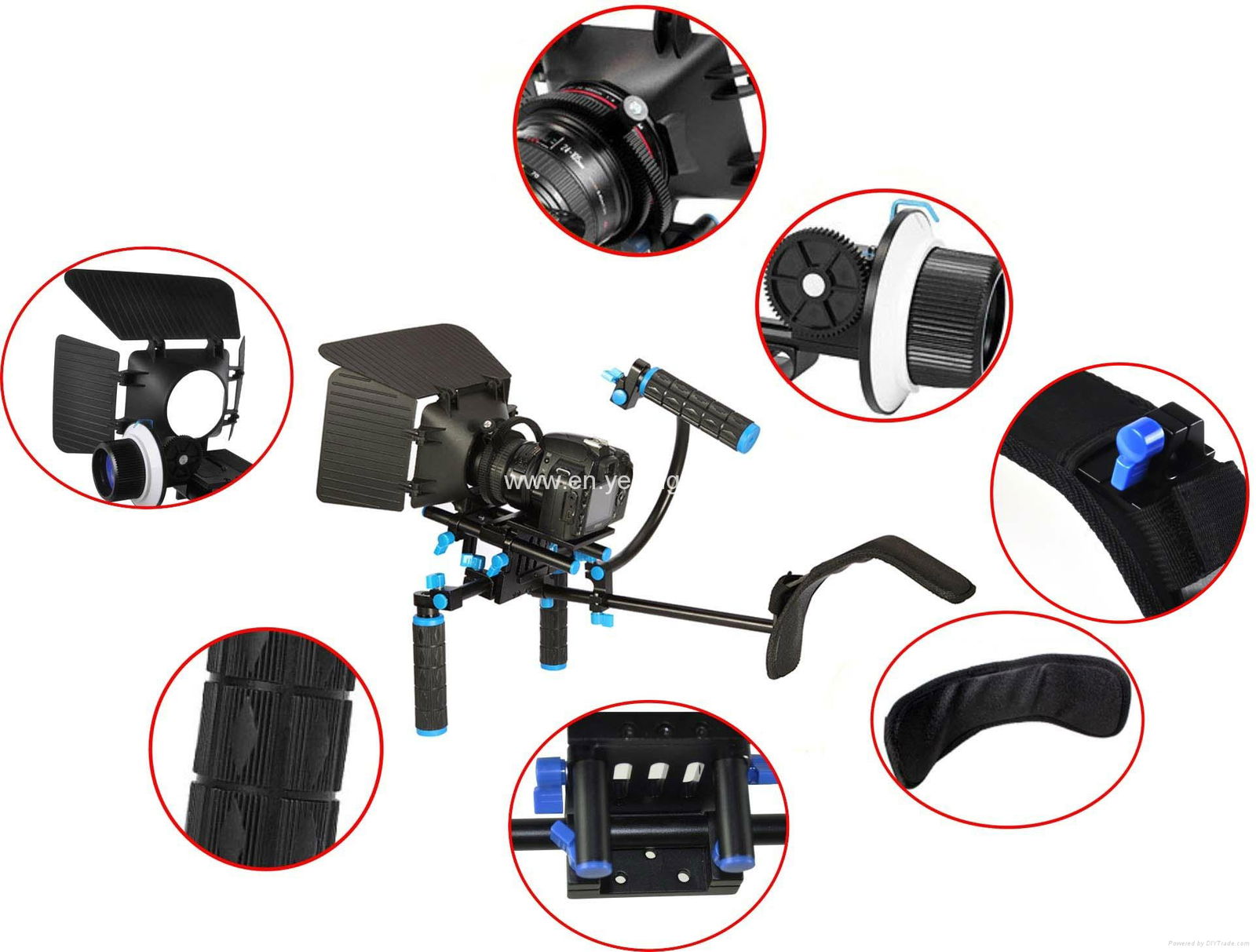 Professional Photographic Mult-function DSLR And Video Camera Shoulder Rig Mount 3