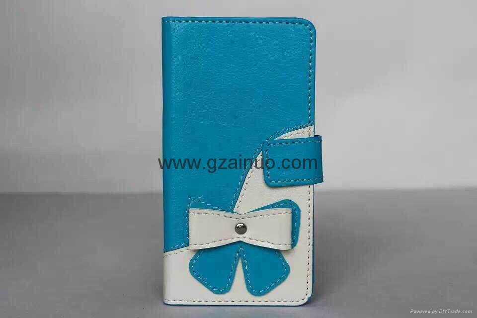 2015 Stylish flower desgn leather case for iphone6  2
