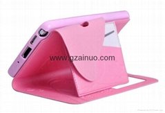 Fashion Cute Leather Case with hand strap for Iphone 