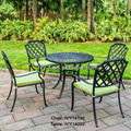 5-piece metal cast aluminum dining table and 4 chairs set with umbrella hole 1