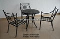 patio table and 4 chairs set in metal