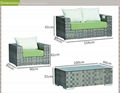 Luxury outdoor PE rattan garden sofa set 2