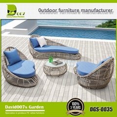 Luxury outdoor PE rattan sofa set