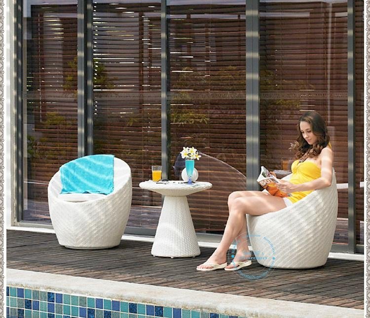 Luxury outdoor PE rattan leisure chair 5