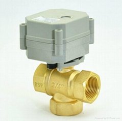 3 Way 3/4 inches Brass Electric Ball Valve (T20-B3-C)