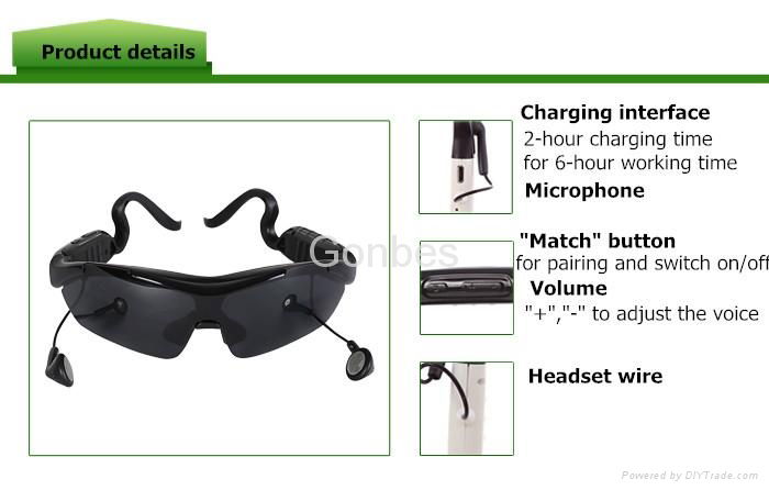 Bluetooth sunglasses with phone-call playing and music  3