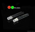 5mm super bright bi-color red green 3 legs led diodes