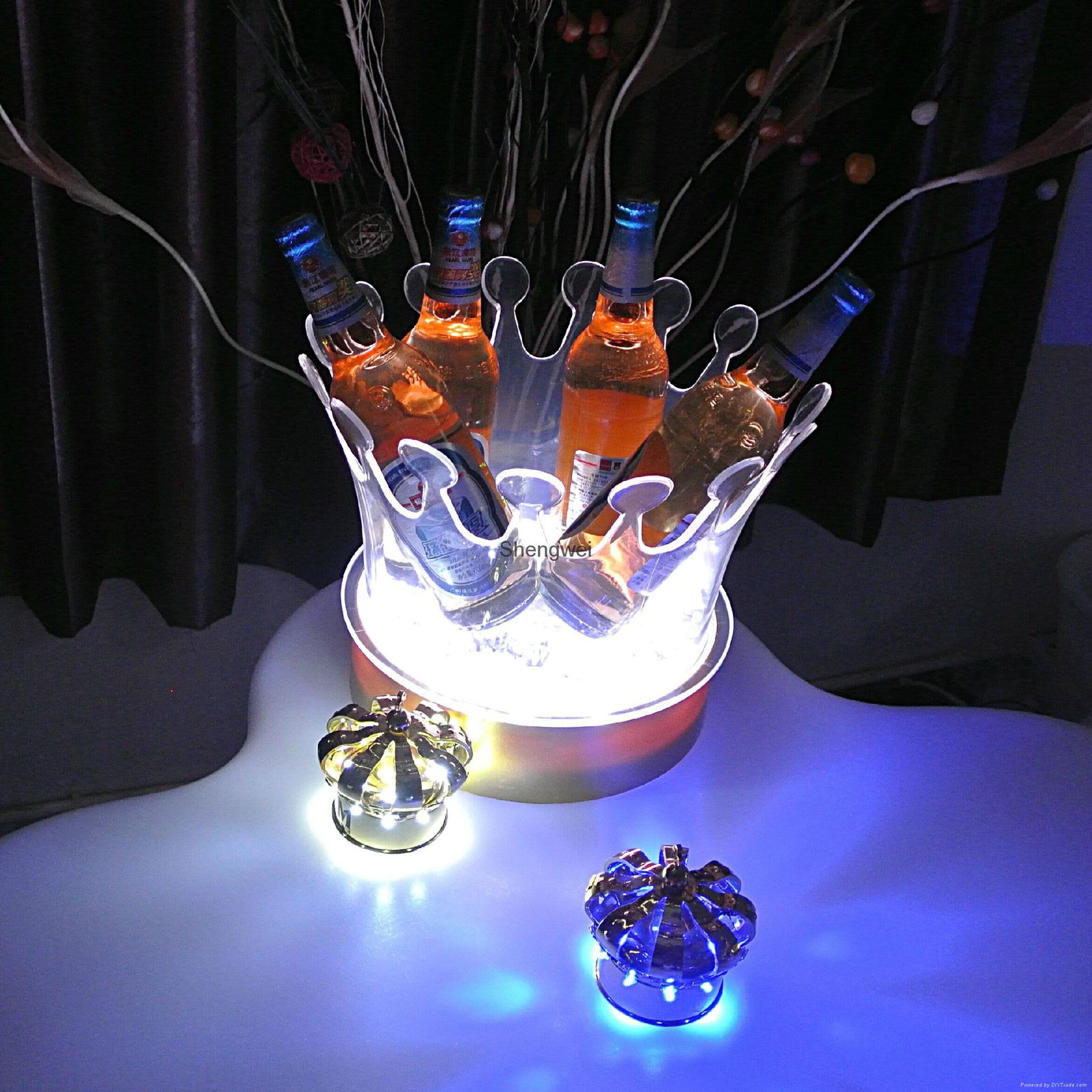 crown Shape LED ice bucket cooler,drink lights