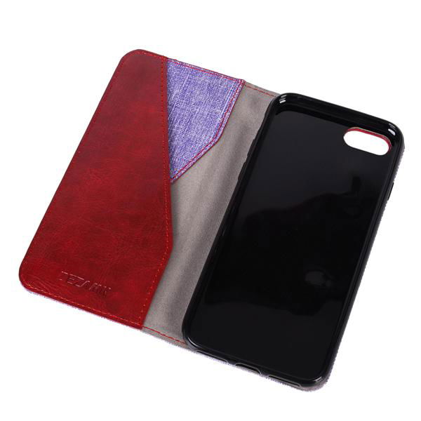 2-in-1 Frosted Wallet PU Leather Case Cover for iPhone 7