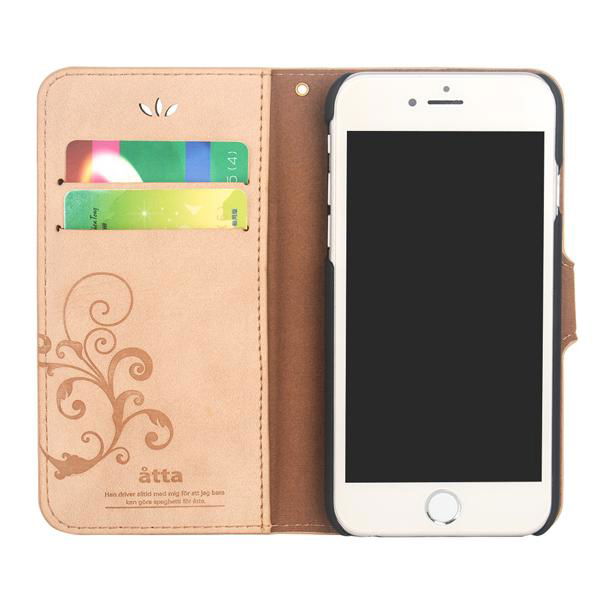 PU Leather Cell Phone Case For iPhone 6 Plus With Credit Card Holder 5
