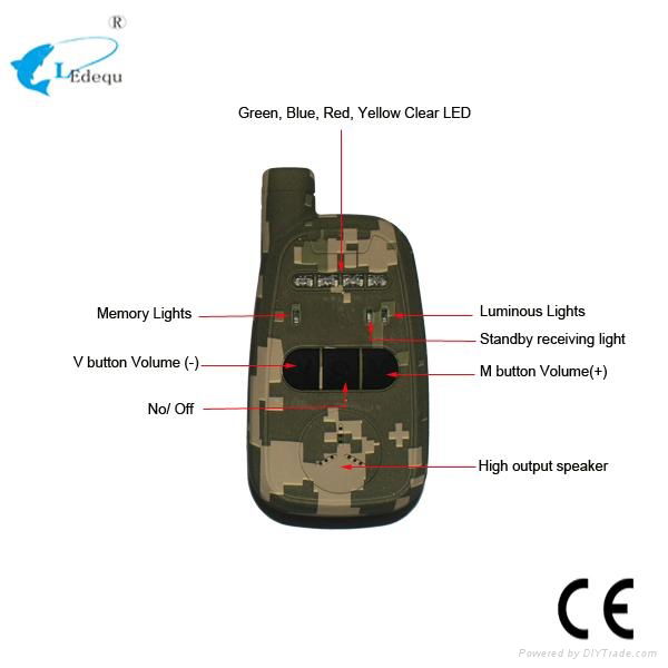 LDQ 3 Wireless Carp Camo Fishing Bite Alarm And 1 Receiver Set Four LED Color To 2