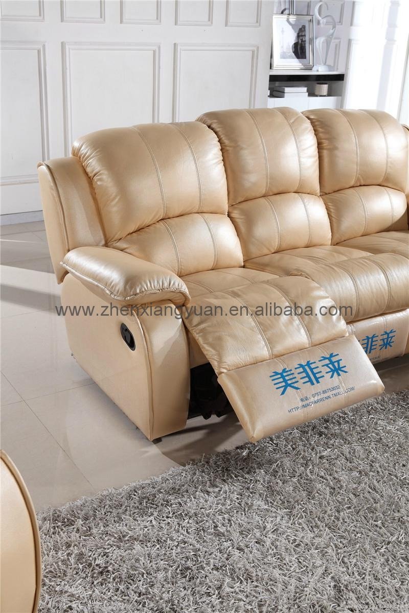 Recliner sofa,beige color reclining sofa set 5