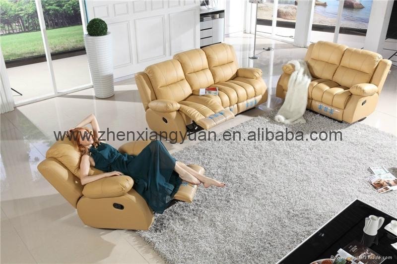 Real leather recliner sofa 2