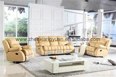 Real leather recliner sofa