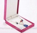 luxury Pu leather cover plastic jewelry box for necklace and  ring 2