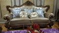 American classical modern style  wood frame and top leather sofa