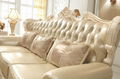 The United Stated style pure leather wooden luxury sofa sets for living room 2