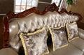 Neo-classical style solid wood and top layer leather sofa for home furniture 4