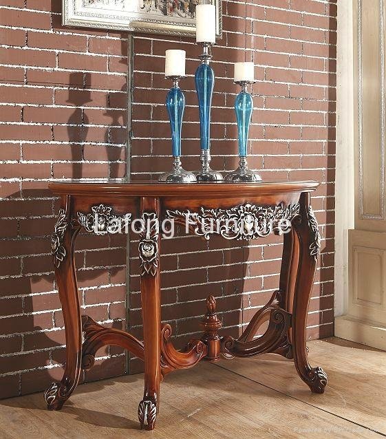 Living room furniture solid wood TV cabinet with hand carved pattern and drawers 3
