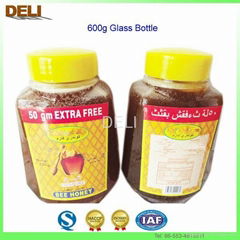 2015 Fresh 600g OEM Glass Jar Bottle Packed Pure Honey