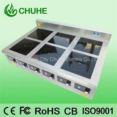 Stainless steel induction cooker with 6 burner for kitchen 