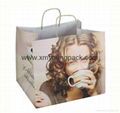 Promotional custom printed luxury ribbon handle paper gift bag 