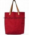 Fashion custom women′s canvas leather handle tote bag