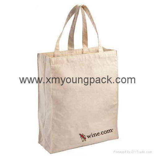 Promotional custom printed eco friendly reusable 100% natural cotton tote bag 3