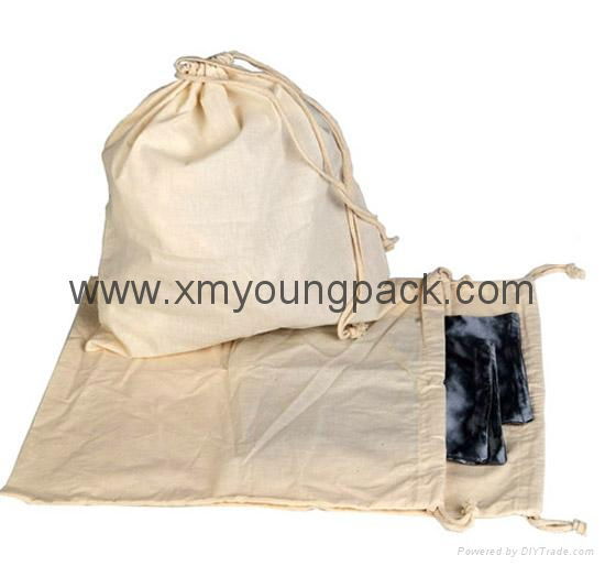 Promotional custom large 100% natural cotton canvas laundry bag