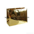 Promotional custom printed luxury ribbon handle paper gift bag 