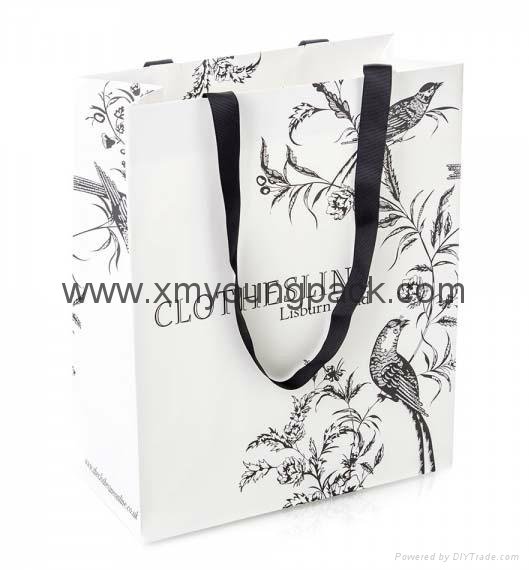 Custom printed promotion 100% recycled white craft gift paper bag 3