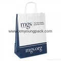 Custom printed promotion 100% recycled white craft gift paper bag