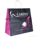 Luxury custom printed twisted handle white kraft paper bag