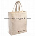 Promotional custom printed reusable 100% natural cotton long handle calico bag