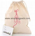 Promotional custom printed reusable 100% natural cotton long handle calico bag