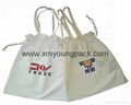 Promotional custom printed reusable 100% natural cotton long handle calico bag