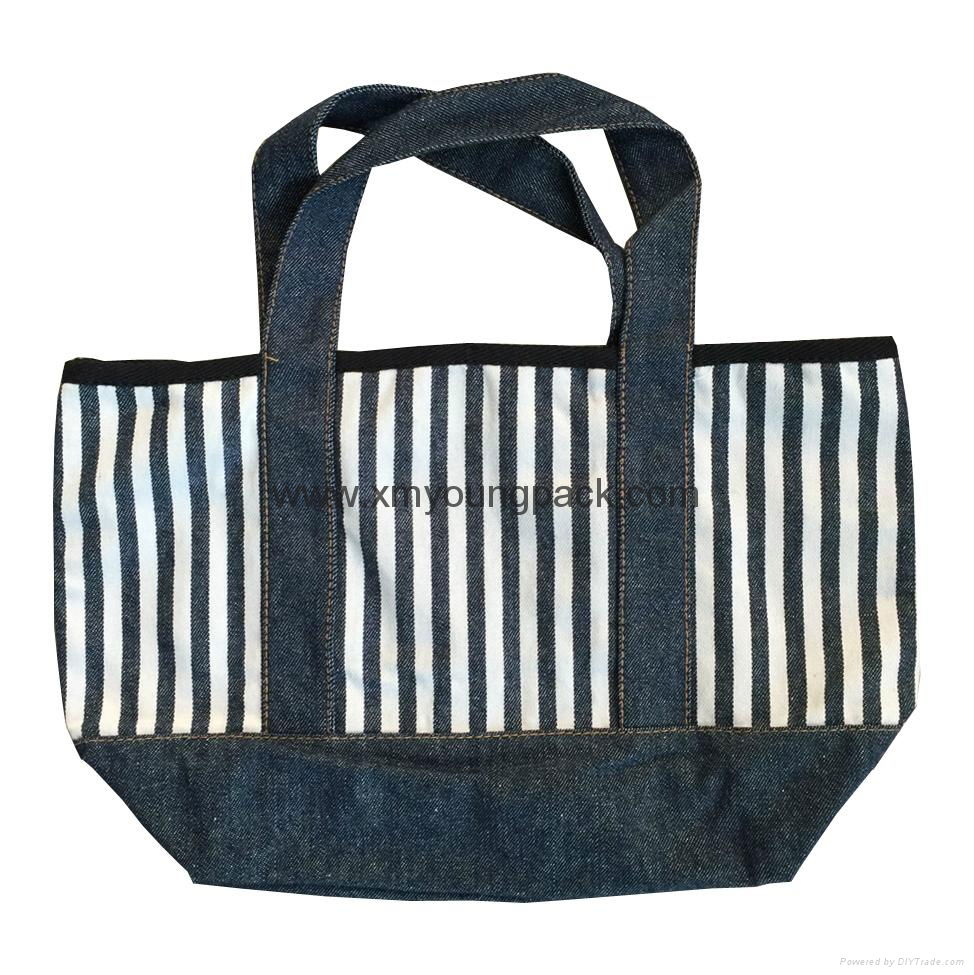 Fashion personalized custom design recycled jeans bag tote denim bag 5