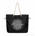 Personalized custom large cotton canvas summer essential beach bag