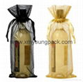 Promotional custom hessian jute wine gift bag 12