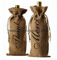 Custom printed small two tone jute hessian carry bag