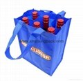 Wholesale cheap custom reusable NWPP single bottle wine carry bags