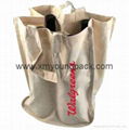 Wholesale cheap custom reusable NWPP single bottle wine carry bags