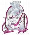 Promotional custom small white satin drawstring jewelry pouch