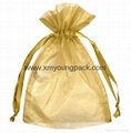 Promotional custom small white satin drawstring jewelry pouch