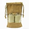 Promotional custom small pouch jute drawstring bag