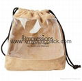 Promotional custom small pouch jute drawstring bag