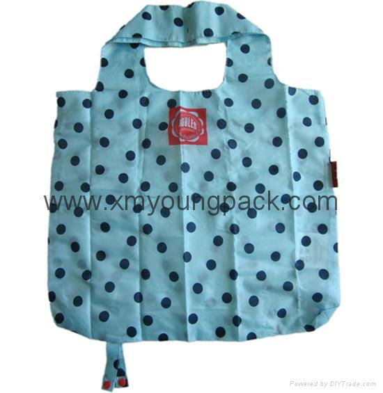 Promotion custom printed reusable nylon foldable shopper bag 4