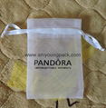 Wholesale promotional large silver organza drawstring pouch organza bags