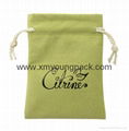 Wholesale custom small white faux suede drawstring jewelry pouches